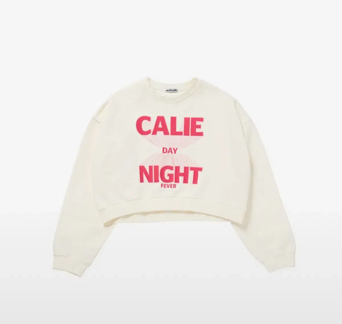 에즈이프캘리 CALIE NIGHT CROP SWEATSHIRT CREAM